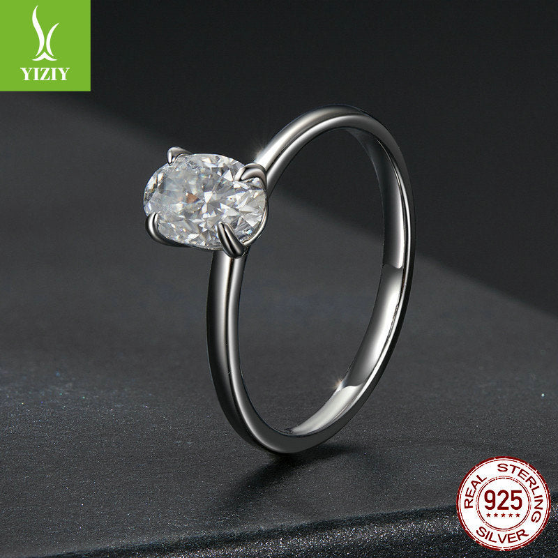 YINZIYUN ONE CARAT MOISSANI DIAMOND WEDDING RING