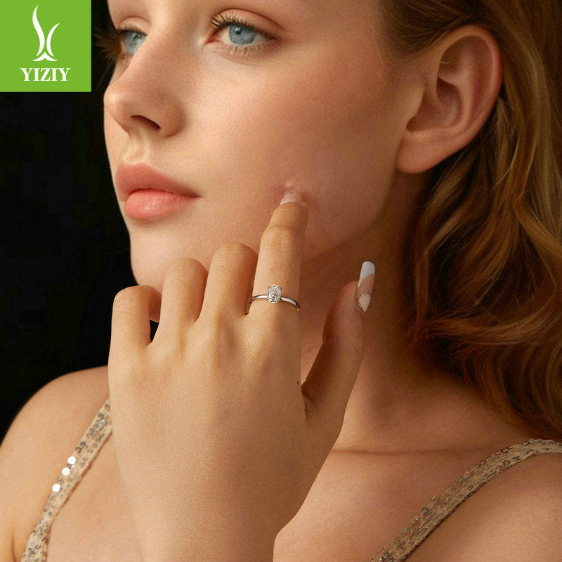 YINZIYUN ONE CARAT MOISSANI DIAMOND WEDDING RING