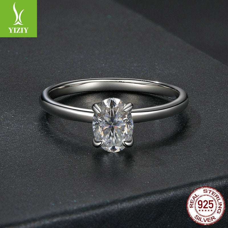 YINZIYUN ONE CARAT MOISSANI DIAMOND WEDDING RING