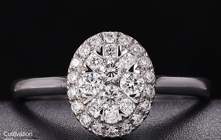 CULTURED DIAMOND RING, 18K GOLD DIAMOND ENGAGEMENT RINGS