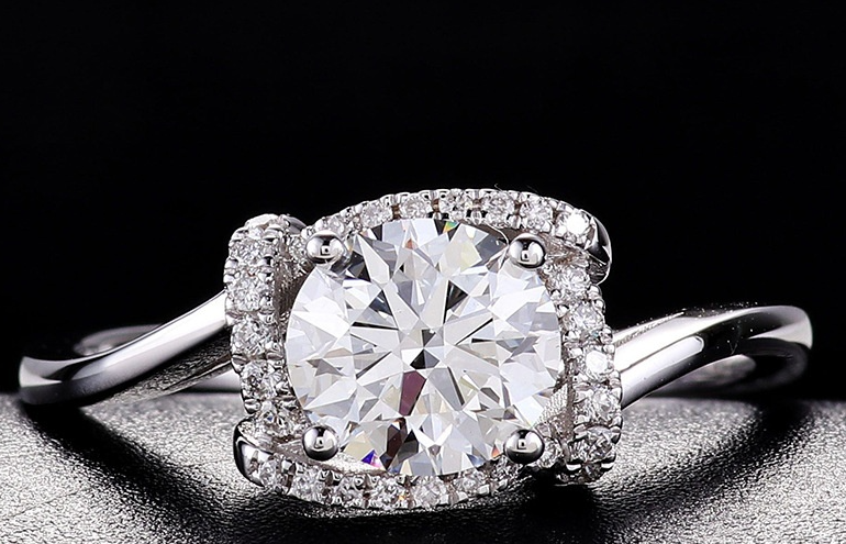 CULTURED DIAMOND RING, 18K GOLD DIAMOND ENGAGEMENT RINGS